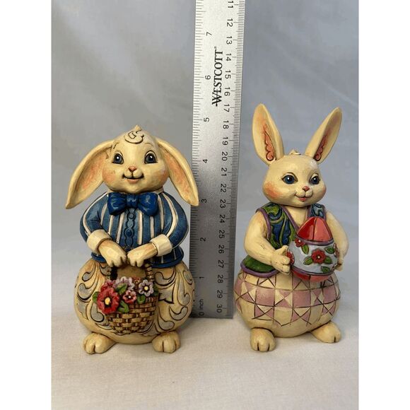 Jim Shore 2011 Easter Bunny Set 4025798 & 4025799 Great Condition, No Box - Picture 5 of 7
